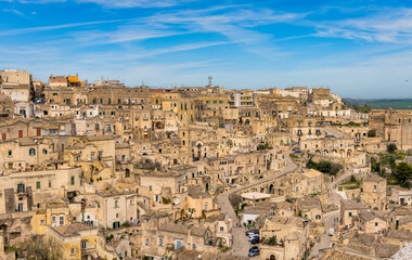 Naklejka premium city old town, Matera, Basilicata, Italy, Europe, March 2024