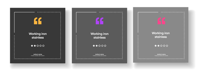 3D bubble testimonial banner, quote, infographic. Social media post template designs for quotes. Empty speech bubbles, quote bubbles and text box. Vector Illustration EPS10.