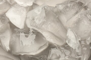 Pieces of crushed ice as background, closeup