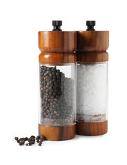 Salt and pepper shakers isolated on white