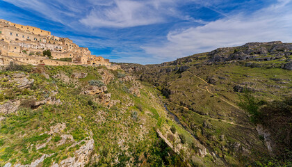 landscape of the mountains, Matera, Basilicata, Italy, Europe, March 2024
