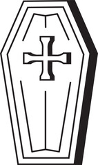 Coffin box, horror clip art