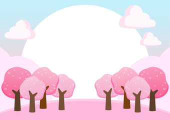 spring pink forest frame 2