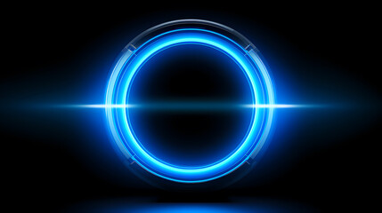 Obraz premium blue neon ring