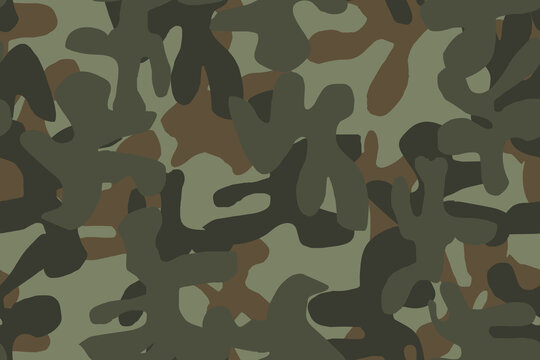 Camouflage Military Vector. Seamless Spot. Hunter Abstract Camoflage. Dirty Camo Print. Repeat Grey Texture. Tree Brown Grunge. Digital Grey Camouflage. Beige Fabric Pattern. Seamless Army Print.
