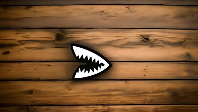 Wooden Wall With Sharks Teeth Cut Out Generative AI