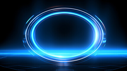 Obraz premium blue neon ring