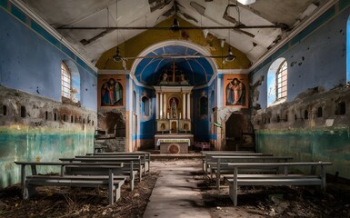 Fototapeta premium Inside an abandoned church
