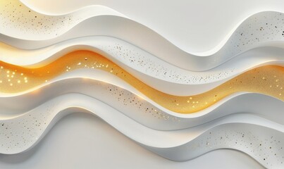 A white and gold wave pattern with a yellow stripe, illustrator background