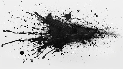 abstract black color splatter on white background