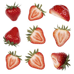 Isolated PNG Strawberry Fruit, GENERATIVE AI