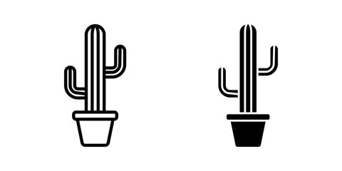 Cactus icon set. for mobile concept and web design. vector illustration