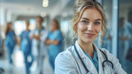 Confident doctor medical staff Healthcare hospital banner concept