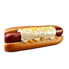 generative ai hot dog with sausage filling isolated transparent background