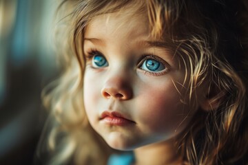 Naklejka premium portrait of beautiful little girl, AI generated