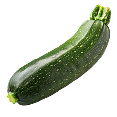 A single, fresh zucchini isolated on a white background.