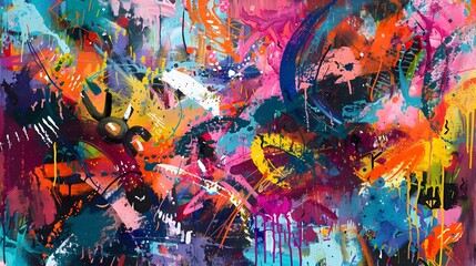 Captivating Chromatic Carnival:A Vibrant Abstract Expression