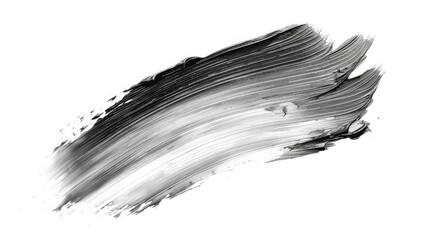 Abstract Black Brush Stroke on White Background