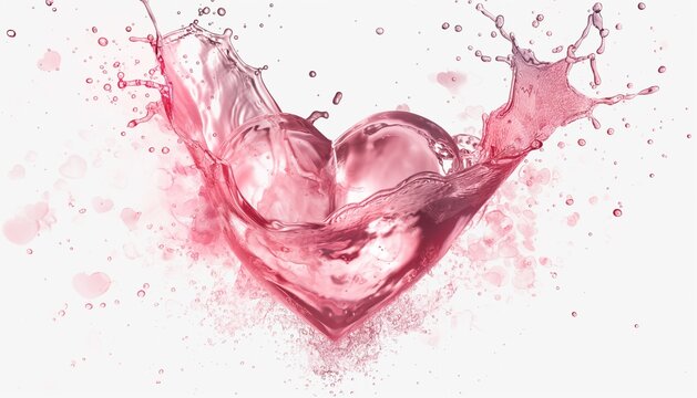 Splashing Hearts: Love in Every Drop, passion clothing brand, logo, pink splashing