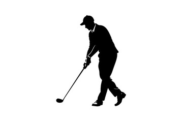 golfer silhouette vector illustration