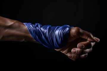 Fist painted to resemble the european flag, creating a strong visual representation