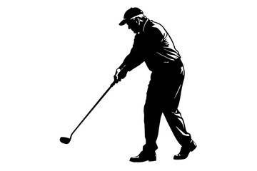 golfer silhouette vector illustration