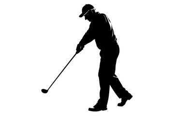 golfer silhouette vector illustration