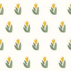 Flower Seamless Pattern Background.  Wrapping Paper Print. Textile Fabric Swatch Texture. Trendy and Fashionable Dress Print. Floral Garden and Nature Beauty Concept. 