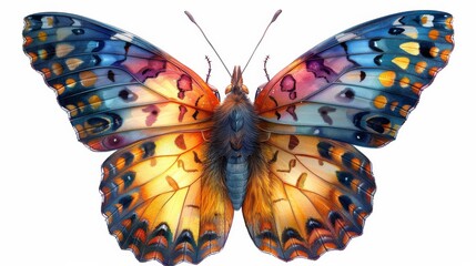 Vibrant butterfly isolated on white