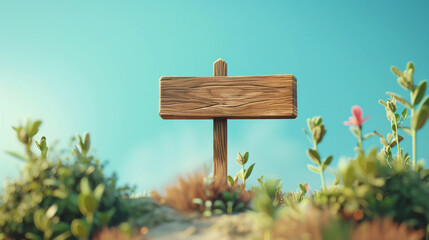 Naklejka premium 3D Render of a blank outdoor sign post