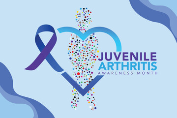 Obraz premium Juvenile Arthritis awareness month is observed every year in July. The most common symptoms of the disease are joint swelling, pain and stiffness, it is usually an autoimmune disorder. Vector art