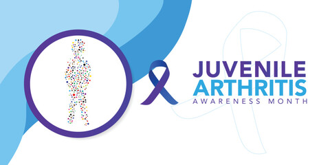 Juvenile Arthritis awareness month is observed every year in July. The most common symptoms of the disease are joint swelling, pain and stiffness, it is usually an autoimmune disorder. Vector art