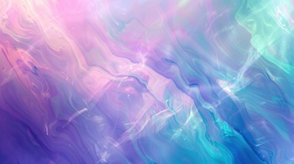 Fototapeta na wymiar Soft pastel gradient background with blue, purple, and green hues blending seamlessly, creating a holographic, blurred abstract effect