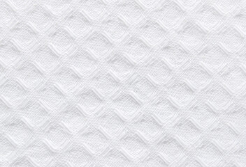 White cotton waffle fabric texture as background