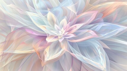 Fototapeta premium Elegant abstract floral art with pastel hues creating a soothing backdrop