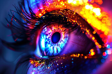AI Image. Futuristic biometric eye scan concept