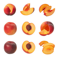 Isolated PNG Peach Fruit, GENERATIVE AI