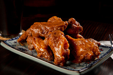 chicken wings with barbecue sauce