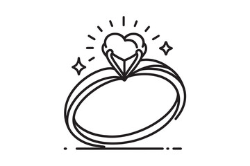 ring, line drawing style vector design