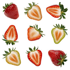 Isolated PNG Strawberry Fruit, GENERATIVE AI