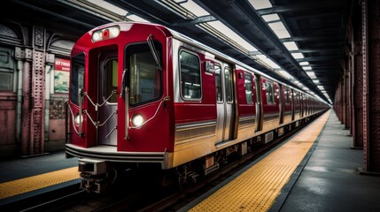 Efficient urban commute  subway train in swift motion for convenient transportation experience