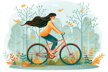  Faceless Cyclist in Nature Illustration
