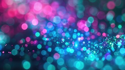 Neon glow with defocused blue, pink, and green lights, creating a vibrant and abstract illuminated texture on a dark background