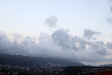 Rain clouds cover the sky in northern Israel.