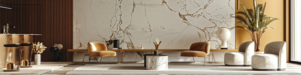 Obraz premium modern living room with a minimalist design and a touch of glamour