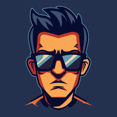 Geek man cartoon vector illustration