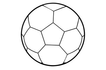 Fototapeta premium Black and white drawing of a soccer ball on white background