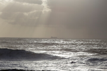 Moody and hazy seascape