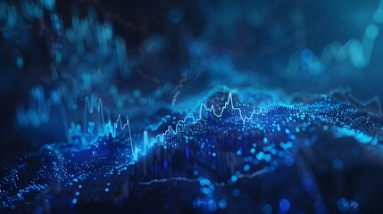 Fototapeta premium Glowing Digital Waves of Futuristic Energy and Technology