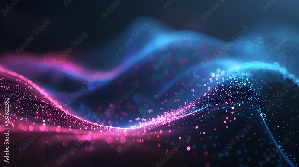 Canvas Prints mesmerizing digital landscape of luminous particles in fluid motion